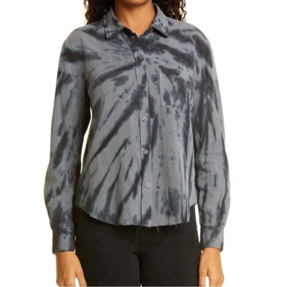 Rails Gray Tie-Dye Button Down Shirt